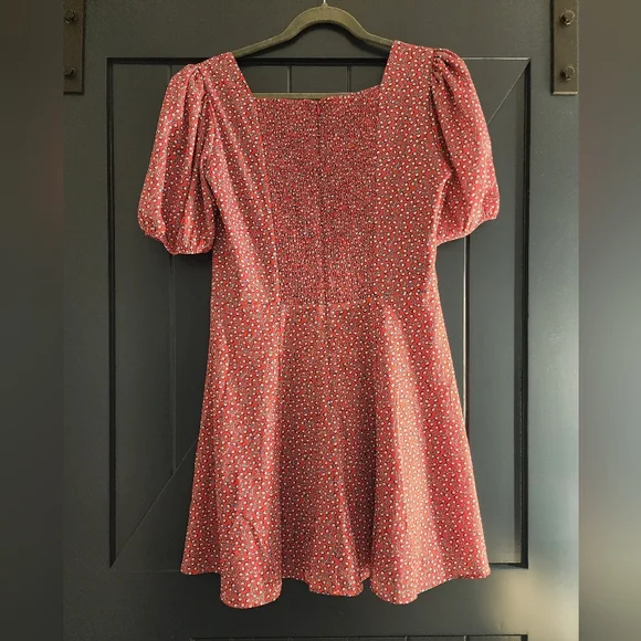 French Connection Elao Drape Puff Sleeve Dress Size 8 - EUC - Picture 4 of 11